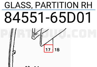 Suzuki 8455165D01 GLASS, PARTITION RH