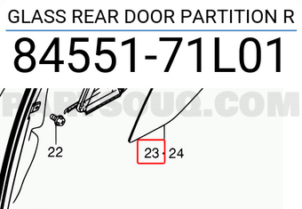 Suzuki 8455171L01 GLASS REAR DOOR PARTITION R