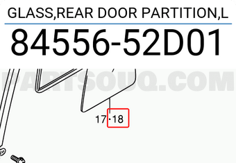 Suzuki 8455652D01 GLASS,REAR DOOR PARTITION,L