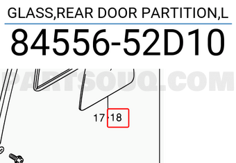 Suzuki 8455652D10 GLASS,REAR DOOR PARTITION,L