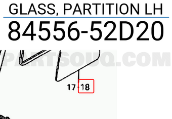 Suzuki 8455652D20 GLASS, PARTITION LH
