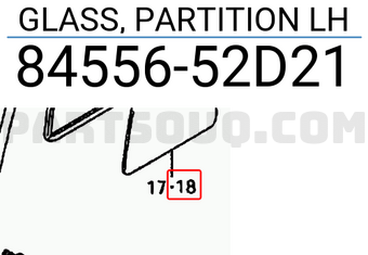 Suzuki 8455652D21 GLASS, PARTITION LH