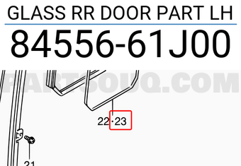 Suzuki 8455661J00 GLASS RR DOOR PART LH