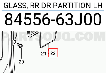 Suzuki 8455663J00 GLASS, RR DR PARTITION LH