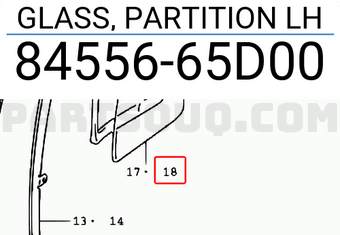 Suzuki 8455665D00 GLASS, PARTITION LH