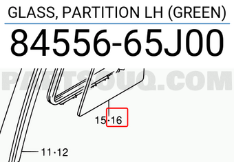 Suzuki 8455665J00 GLASS, PARTITION LH (GREEN)