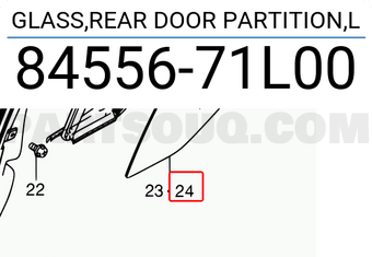 Suzuki 8455671L00 GLASS,REAR DOOR PARTITION,L