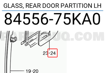 Suzuki 8455675KA0 GLASS, REAR DOOR PARTITION LH