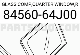 Suzuki 8456064J00 GLASS COMP,QUARTER WINDOW,R