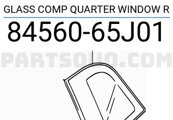 Suzuki 8456065J01 GLASS COMP QUARTER WINDOW R