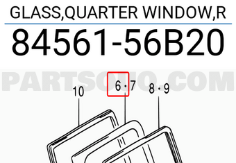 Suzuki 8456156B20 GLASS,QUARTER WINDOW,R
