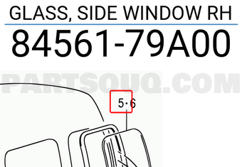 Suzuki 8456179A00 GLASS, SIDE WINDOW RH