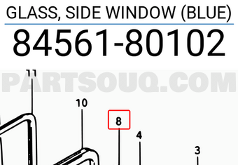 Suzuki 8456180102 GLASS, SIDE WINDOW (BLUE)