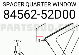 Suzuki 8456252D00 SPACER,QUARTER WINDOW