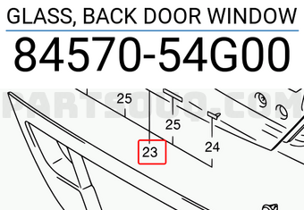 Suzuki 8457054G00 GLASS, BACK DOOR WINDOW