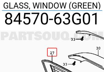 Suzuki 8457063G01 GLASS, WINDOW (GREEN)