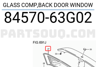 Suzuki 8457063G02 GLASS COMP,BACK DOOR WINDOW