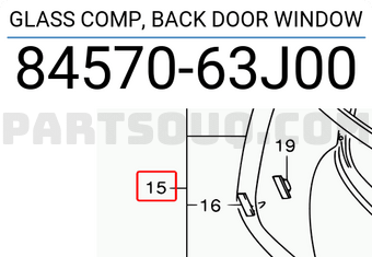 Suzuki 8457063J00 GLASS COMP, BACK DOOR WINDOW