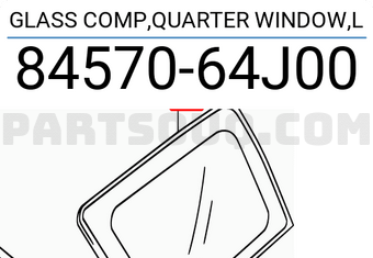 Suzuki 8457064J00 GLASS COMP,QUARTER WINDOW,L