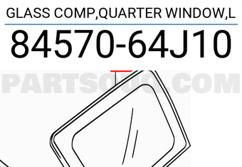 Suzuki 8457064J10 GLASS COMP,QUARTER WINDOW,L