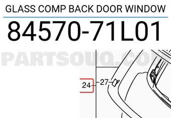 Suzuki 8457071L01 GLASS COMP BACK DOOR WINDOW