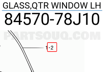 Suzuki 8457078J10 GLASS,QTR WINDOW LH