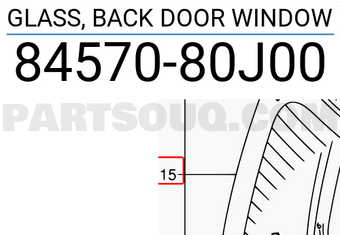 Suzuki 8457080J00 GLASS, BACK DOOR WINDOW