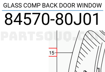 Suzuki 8457080J01 GLASS COMP BACK DOOR WINDOW
