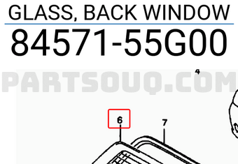 Suzuki 8457155G00 GLASS, BACK WINDOW