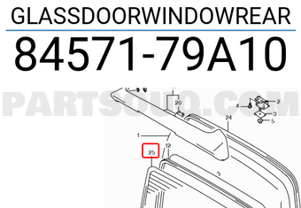 Suzuki 8457179A10 GLASSDOORWINDOWREAR