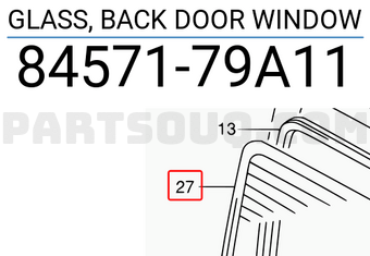 Suzuki 8457179A11 GLASS, BACK DOOR WINDOW