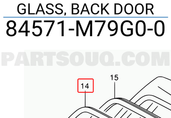 Suzuki 84571M79G00 GLASS, BACK DOOR