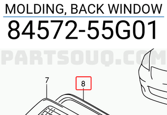 Suzuki 8457255G01 MOLDING, BACK WINDOW
