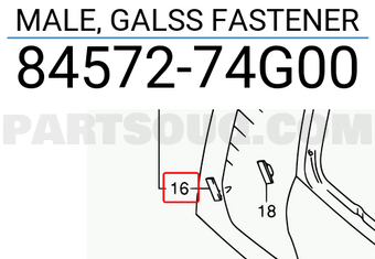 Suzuki 8457274G00 MALE, GALSS FASTENER