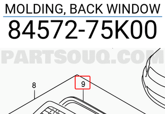 Suzuki 8457275K00 MOLDING, BACK WINDOW