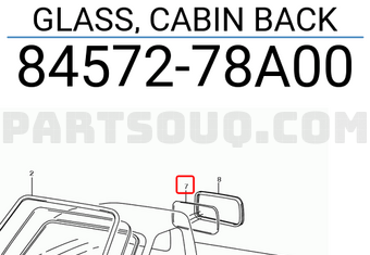 Suzuki 8457278A00 GLASS, CABIN BACK