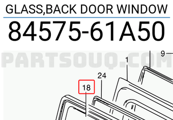 Suzuki 8457561A50 GLASS,BACK DOOR WINDOW
