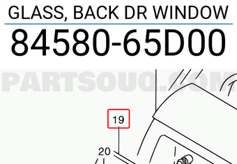 Suzuki 8458065D00 GLASS, BACK DR WINDOW