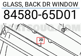 Suzuki 8458065D01 GLASS, BACK DR WINDOW