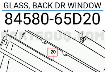 Suzuki 8458065D20 GLASS, BACK DR WINDOW