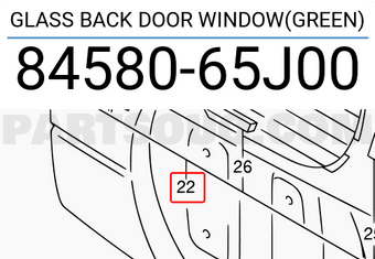 Suzuki 8458065J00 GLASS BACK DOOR WINDOW(GREEN)