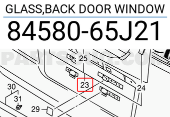 Suzuki 8458065J21 GLASS,BACK DOOR WINDOW