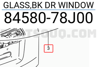 Suzuki 8458078J00 GLASS,BK DR WINDOW