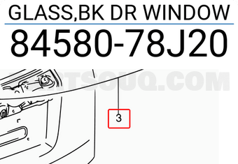 Suzuki 8458078J20 GLASS,BK DR WINDOW