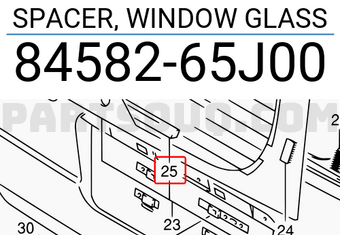 Suzuki 8458265J00 SPACER, WINDOW GLASS