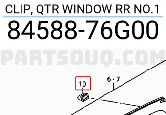 Suzuki 8458876G00 CLIP, QTR WINDOW RR NO.1
