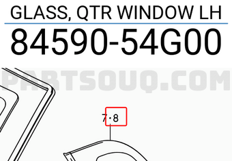 Suzuki 8459054G00 GLASS, QTR WINDOW LH