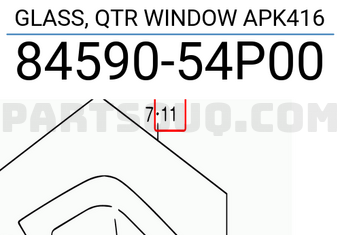Suzuki 8459054P00 GLASS, QTR WINDOW APK416