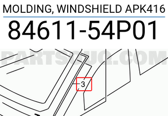 Suzuki 8461154P01 MOLDING, WINDSHIELD APK416
