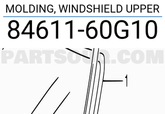 Suzuki 8461160G10 MOLDING, WINDSHIELD UPPER